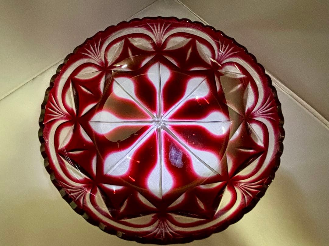 島津薩摩切子　大皿