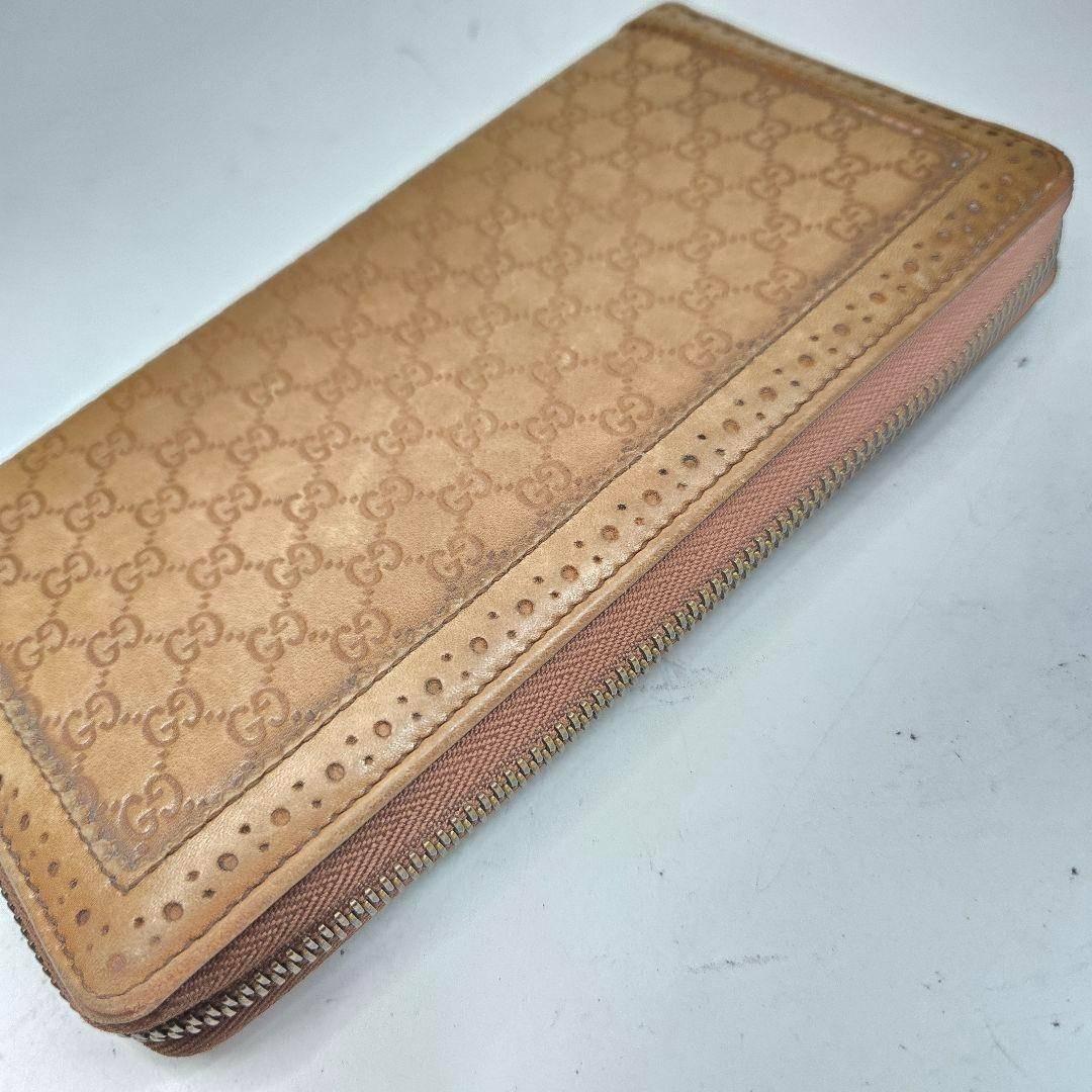 美品 GUCCI ラウンドファスナー マイクロシマレザー ホースビット