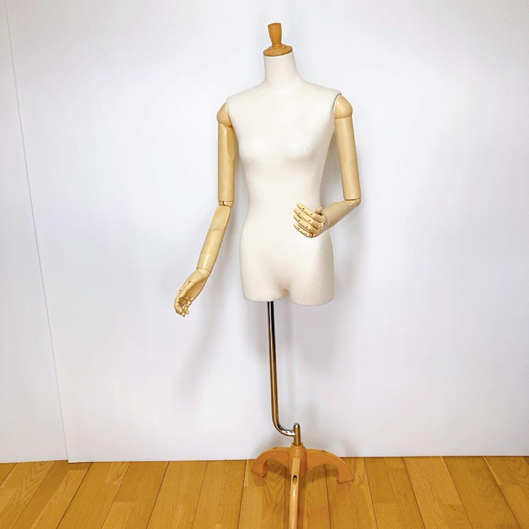 【良品】ReBody 婦人トルソー M 可動腕・指あり キャスター高さ調整