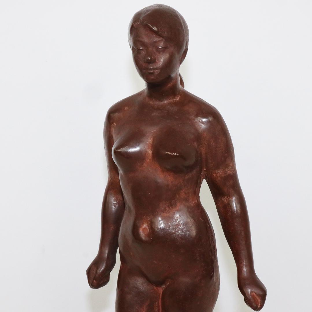 真作　三枝惣太郎　裸婦像　鉄製　ブロンズ像　在銘