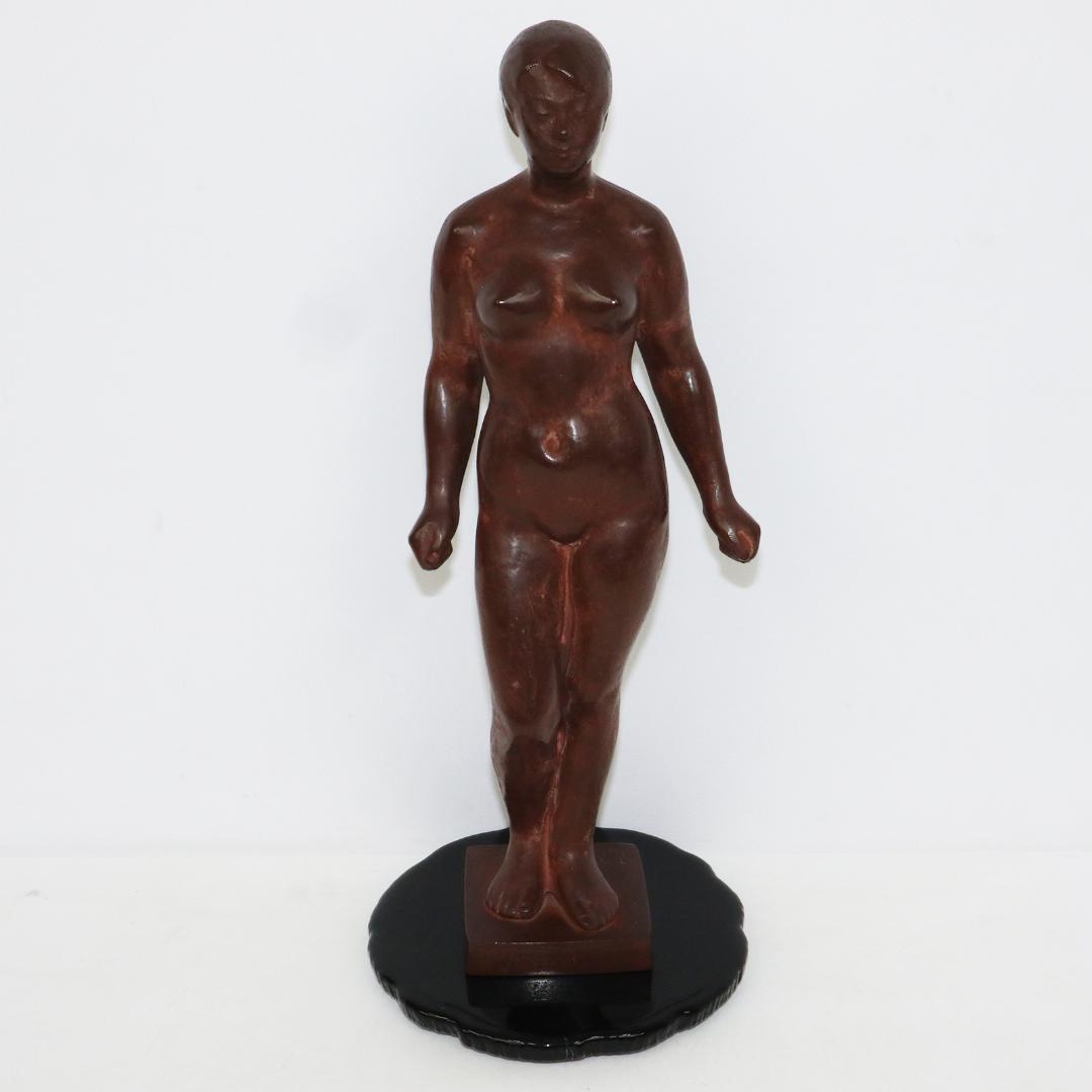 真作　三枝惣太郎　裸婦像　鉄製　ブロンズ像　在銘