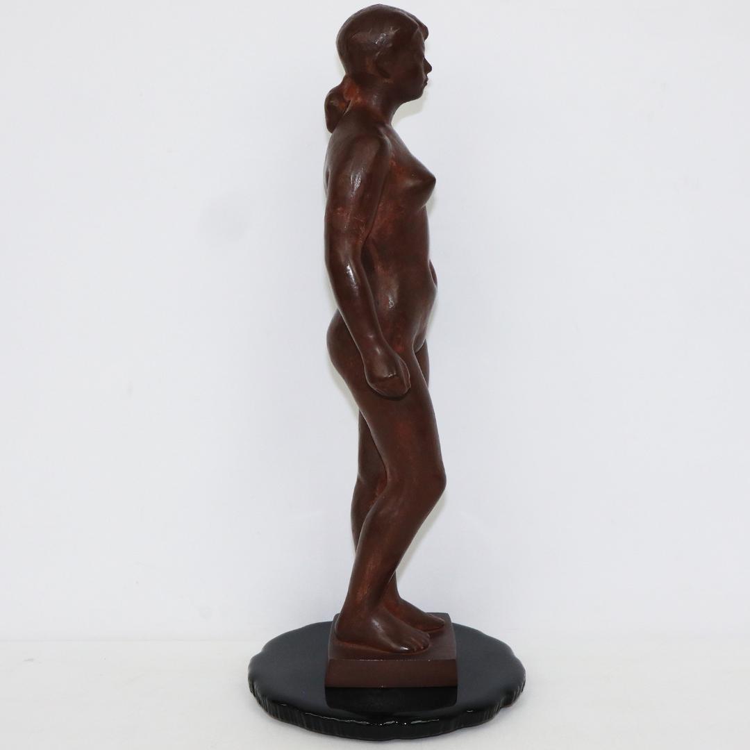 真作　三枝惣太郎　裸婦像　鉄製　ブロンズ像　在銘