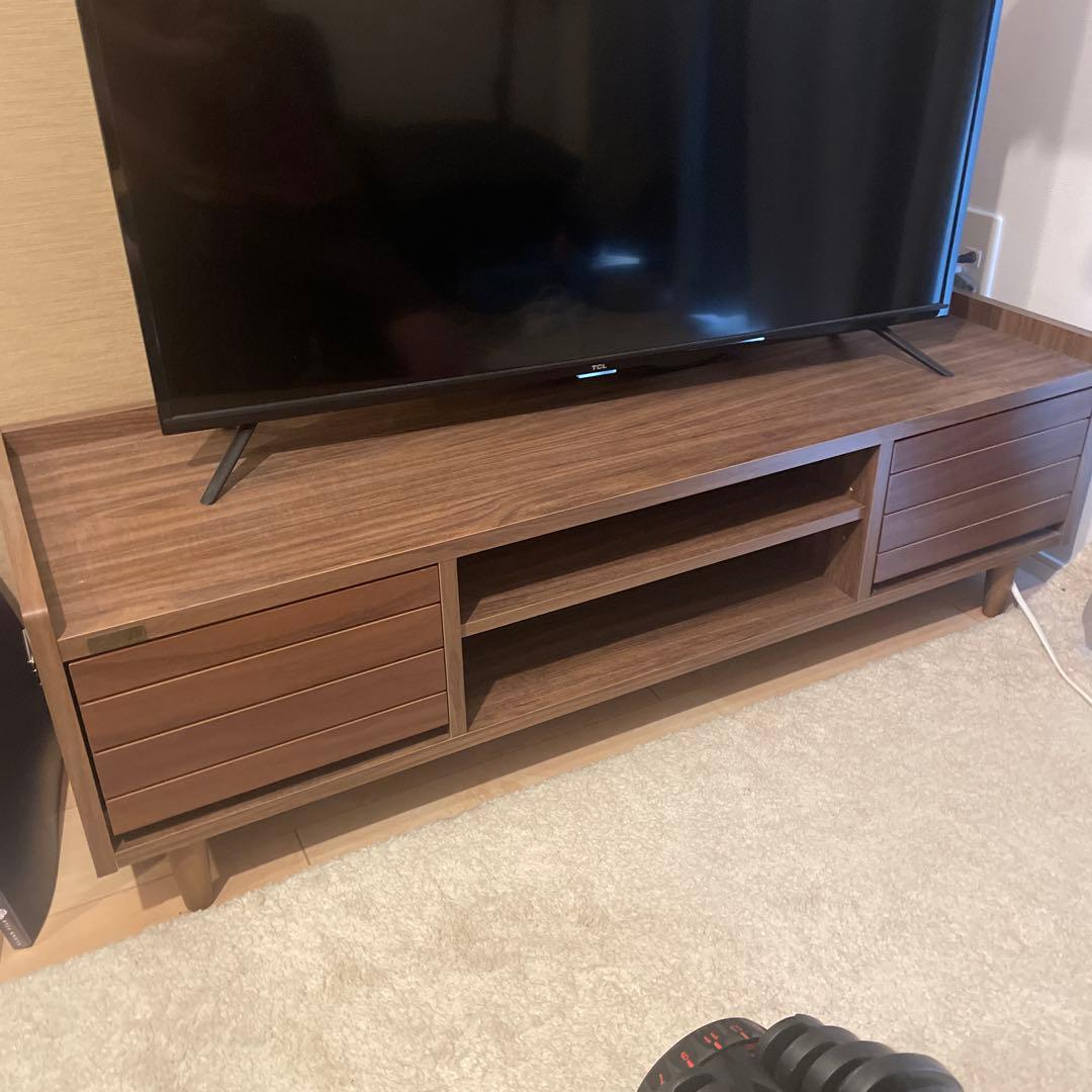 ブラウン 木製 テレビボード 引き出し付き