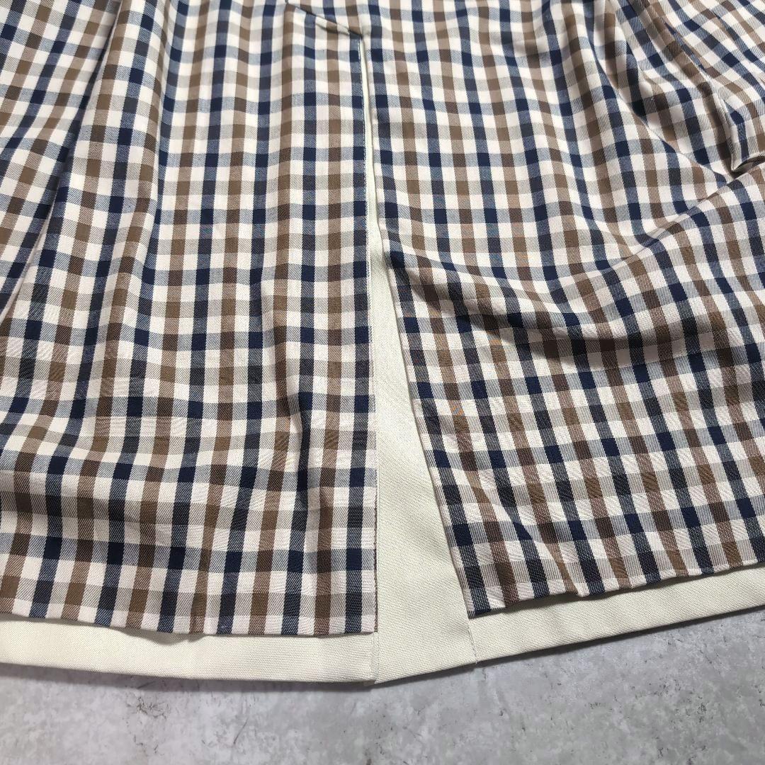 【希少】アクアスキュータム 袖ユニオンジャック ステンカラーコート 裏地チェック