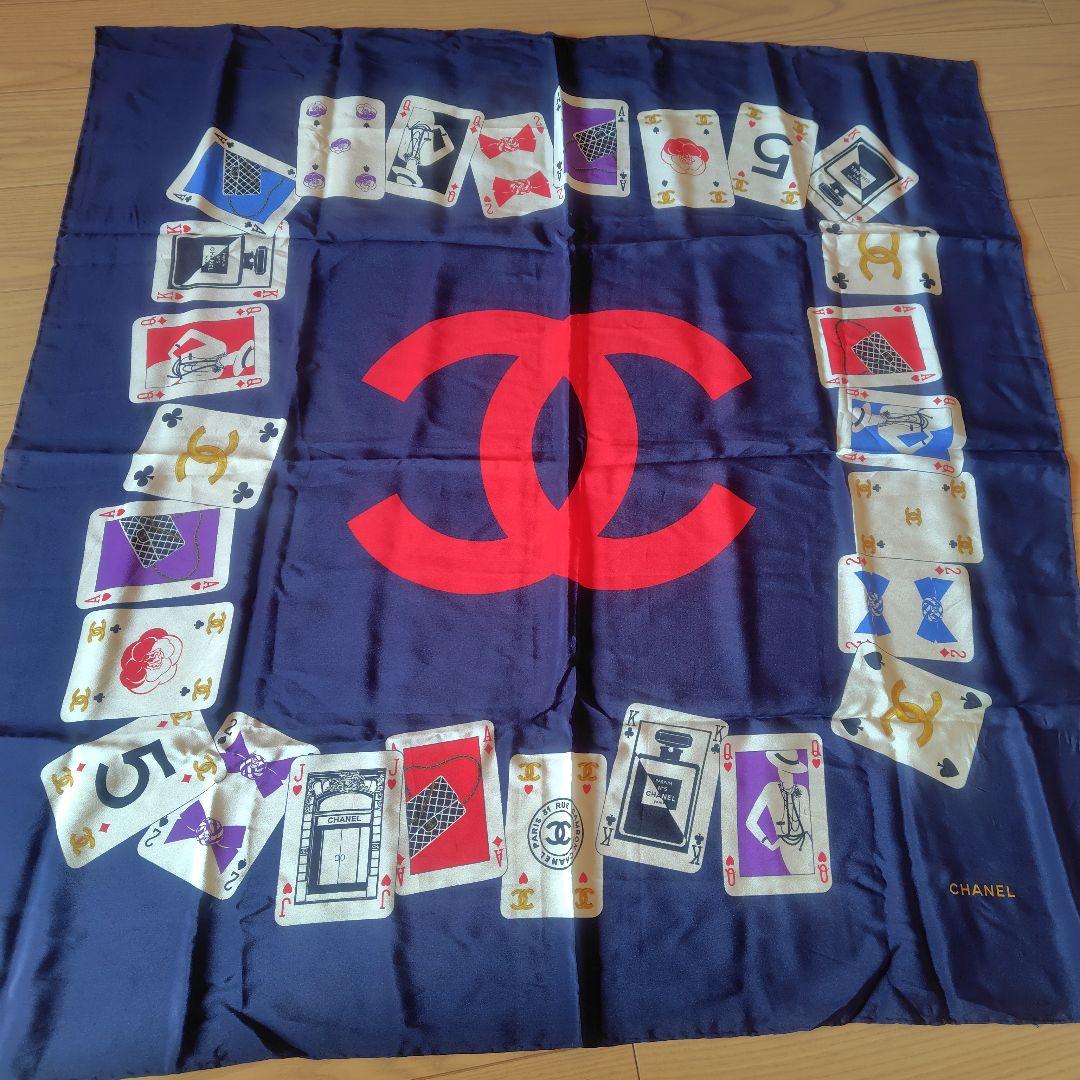 CHANEL トランプ柄 シルクスカーフ