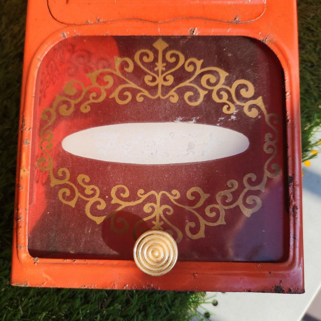 当時物　昭和レトロ　郵便受け　ポスト赤 サビ ジャンクガーデン