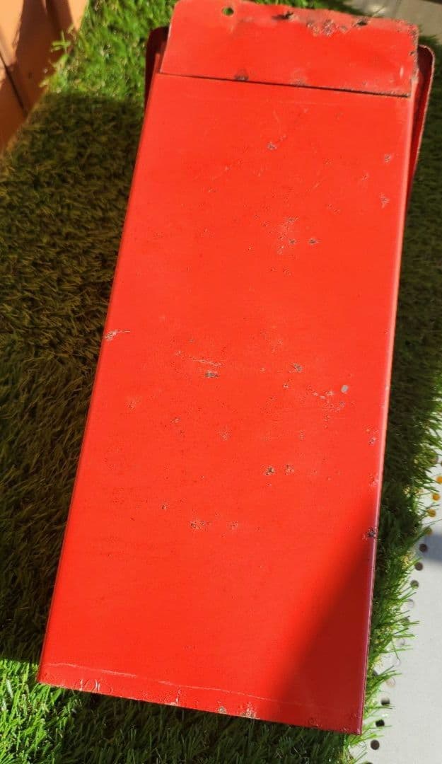 当時物　昭和レトロ　郵便受け　ポスト赤 サビ ジャンクガーデン