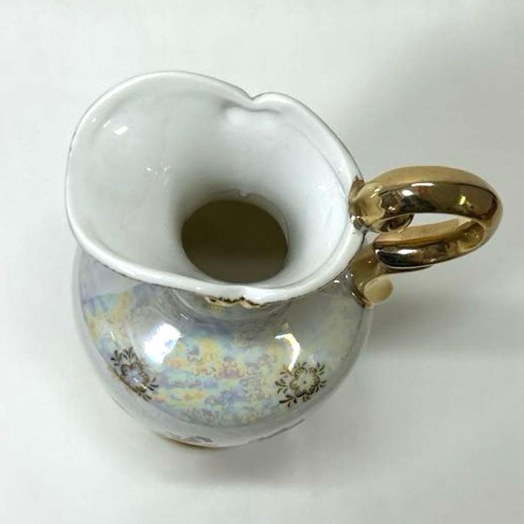 花柄 陶器 ピッチャー 水差し 花瓶