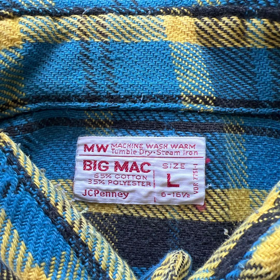 軍*ン様 70s 60s BIGMAC ネルシャツ 好配色　WINTER KIN
