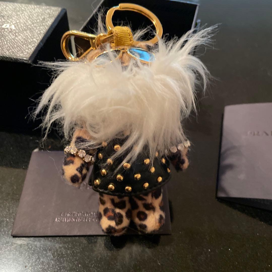 chary PRADA ヒョウ柄 ぬいぐるみキーホルダー