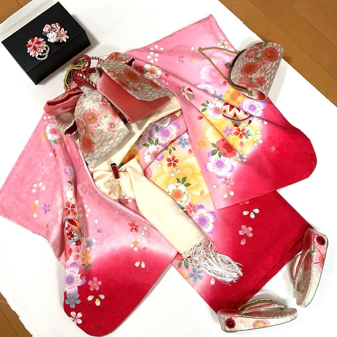 No.28 七五三　3歳　正絹着物セット