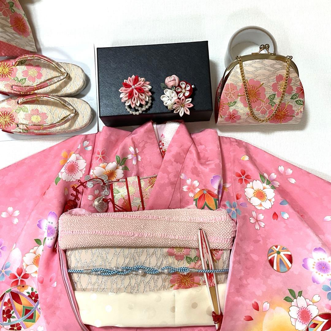 No.28 七五三　3歳　正絹着物セット