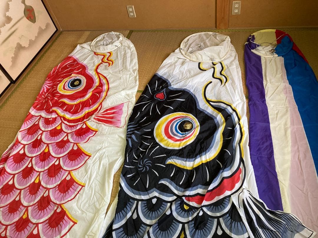 東洋紡ナイロン　鯉のぼり　瀧のぼり印　吹流5m 黒鯉5m 緋鯉4m