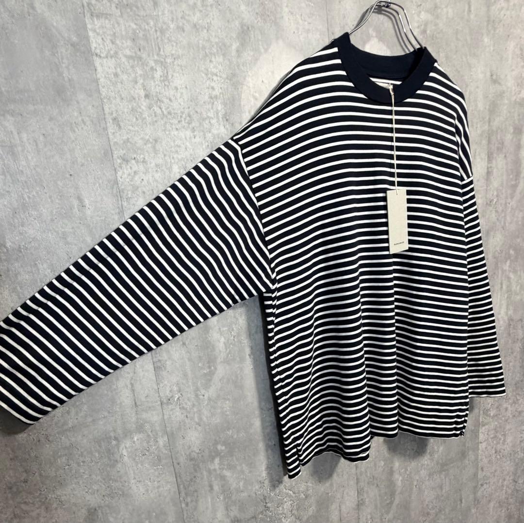 MARKAWAREボーダーカットソー1ロンT 2023SS オーガニックコットン