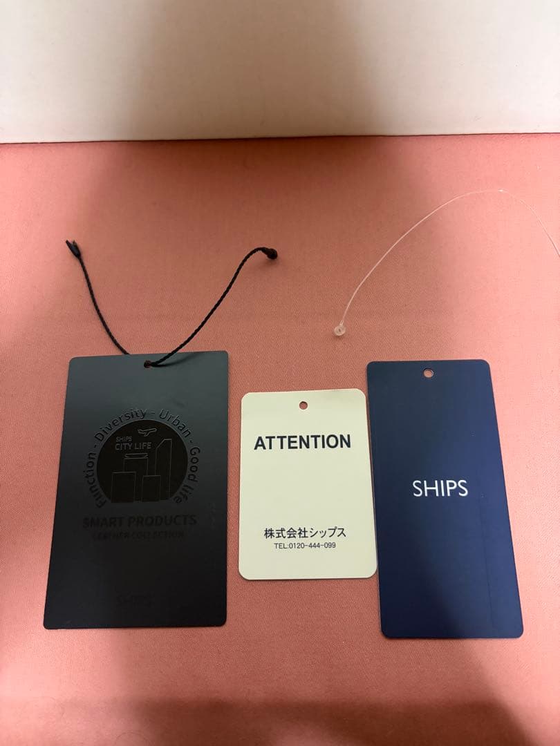 SHIPS シップス　スマート　レザー　トートバッグ　ブラック　黒