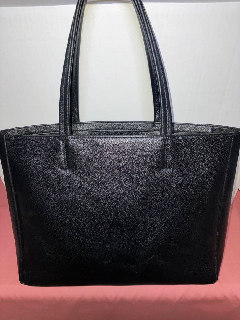 SHIPS シップス　スマート　レザー　トートバッグ　ブラック　黒