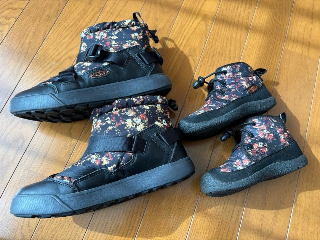 【美品】KEEN 防水ブーツ　23.5cm 16cm セット　親子コーデ