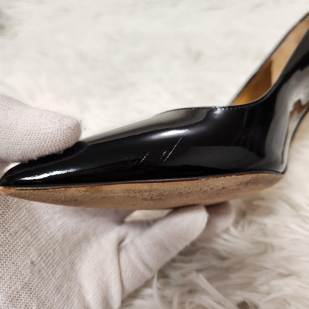 MANOLO BLAHNIK ブラック ハイヒール　エナメル　パンプス