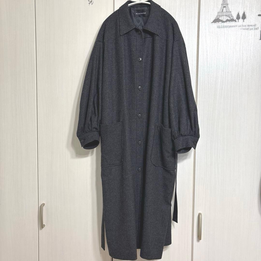 ミズイロインドコートワンピース　 ギャザーワイドコート