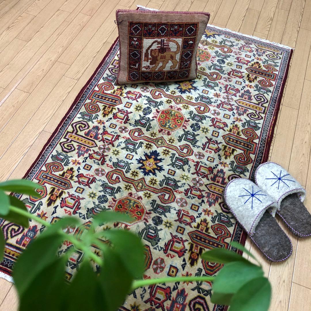 ペルシャ絨毯 ヴィンテージラグ 150×82cm 手織り オールドpersia