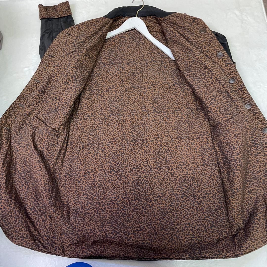 BOTTEGA VENETA レオパード柄　ブラックトレンチコート リバーシブル