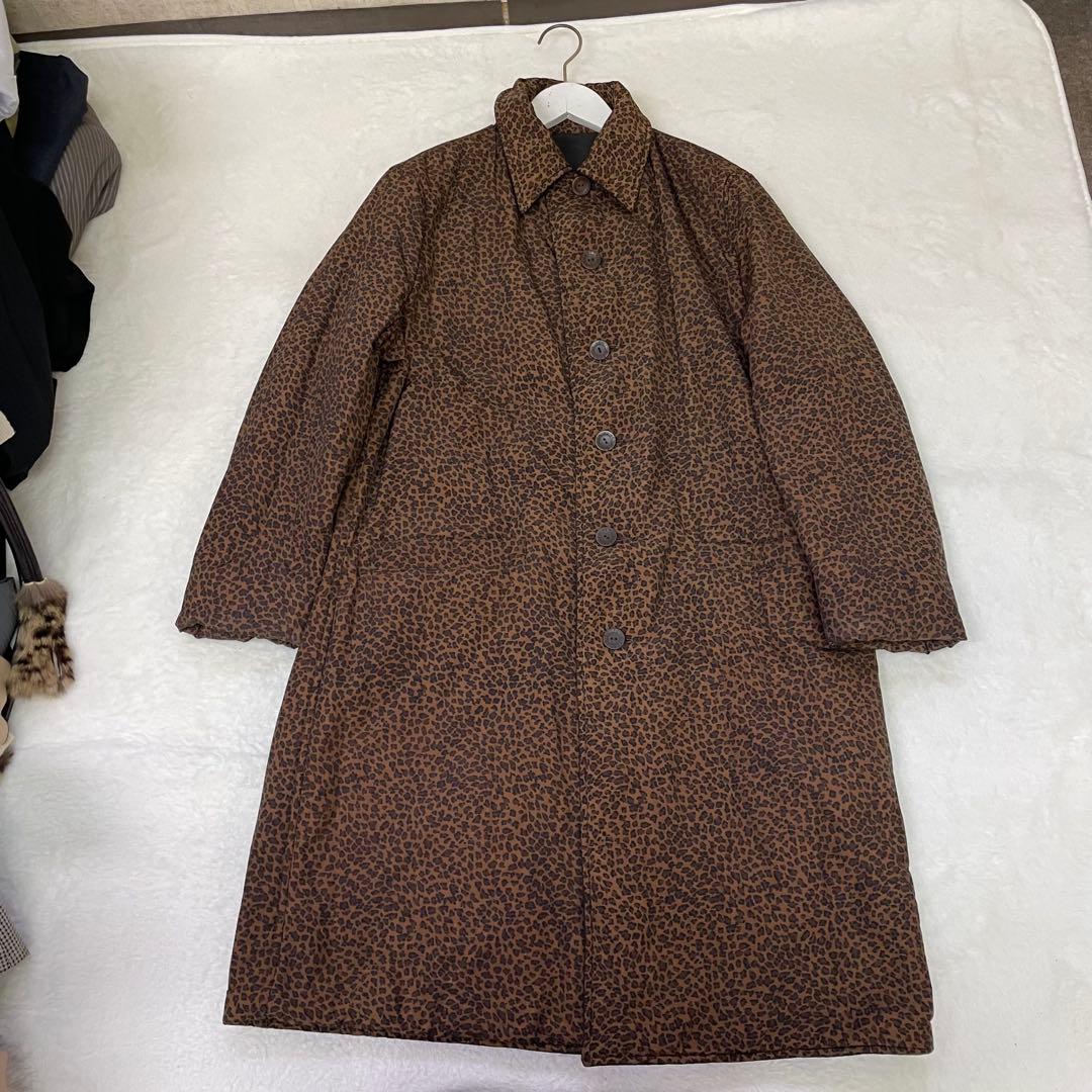 BOTTEGA VENETA レオパード柄　ブラックトレンチコート リバーシブル