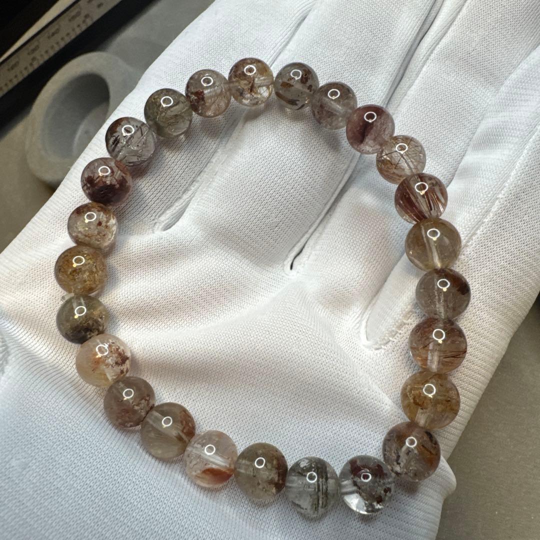 【高品質】ガーデンルチルクォーツ 7.6mm 透明感抜群