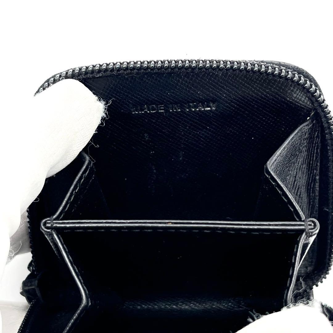 PRADA ケース　小銭入れ　サフィアーノレザー　三角ロゴ　ブラック