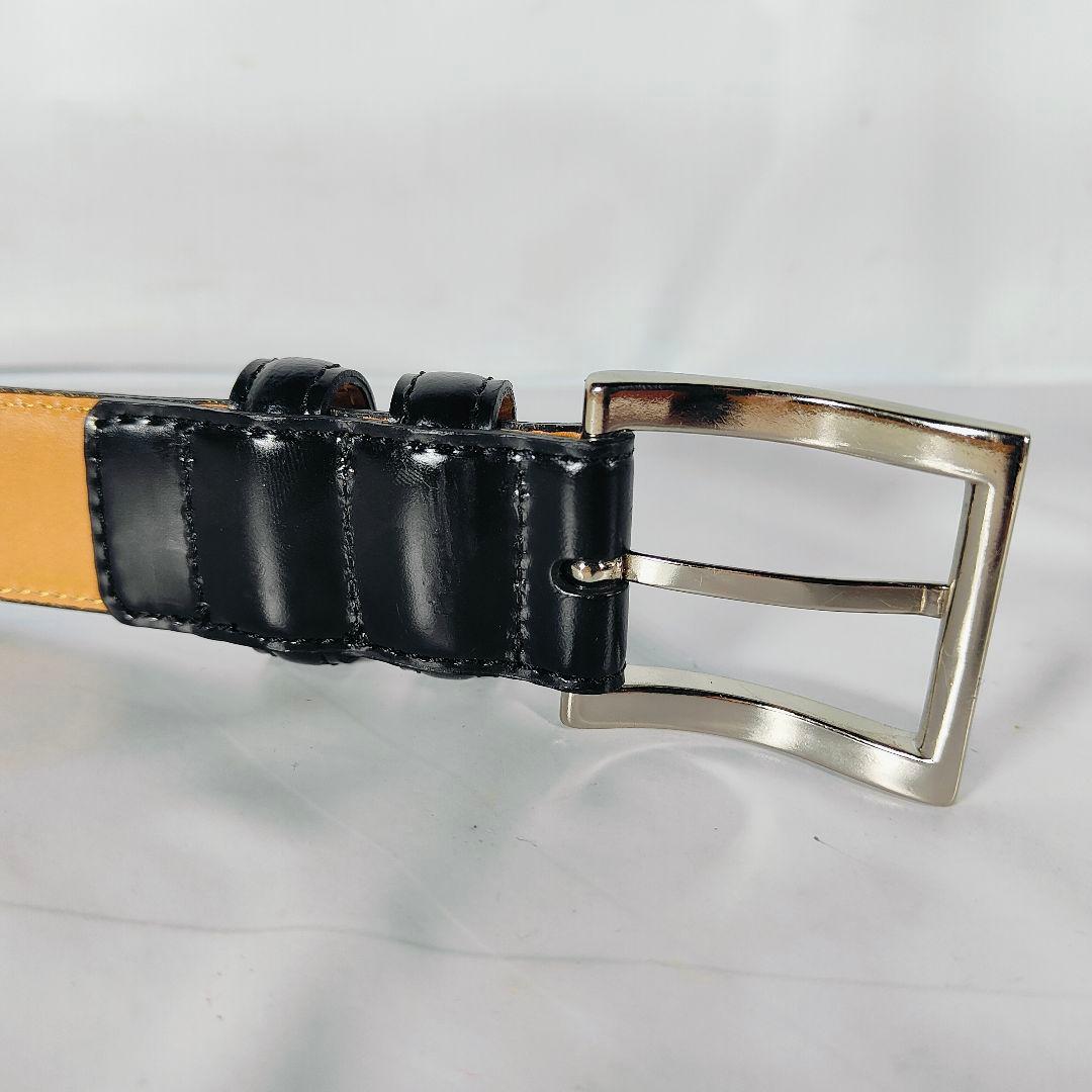 【シェルコードバン】Paul Smith　極艶黒馬革ドレスベルト　日本製　正規品
