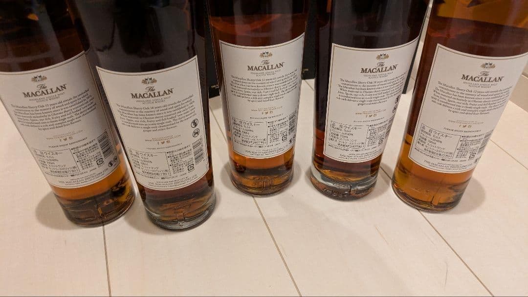マッカラン 全部 シェリー 12年 3本、18年 2本のセット