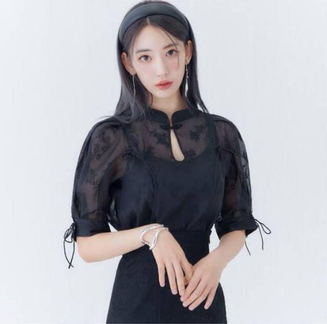 リリーブラウン 刺繍チャイナトップス パネルスカートセット