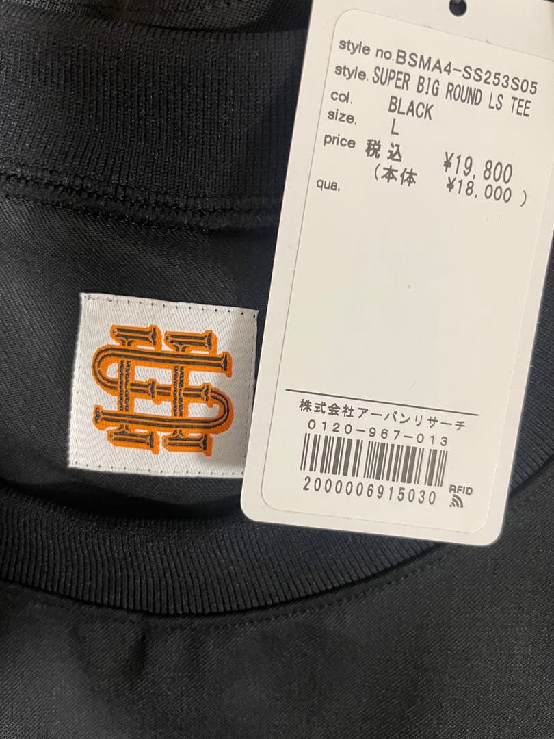 SEESEE SUPER BIG ROUND LS TEE 黒 L ロンT