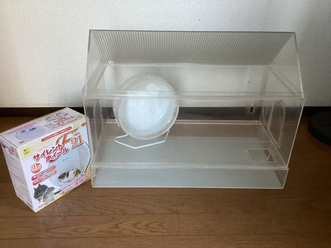 特大サイズ　横幅60cm 地下室付、デグーのケージ　アクリル　ホイールおまけ