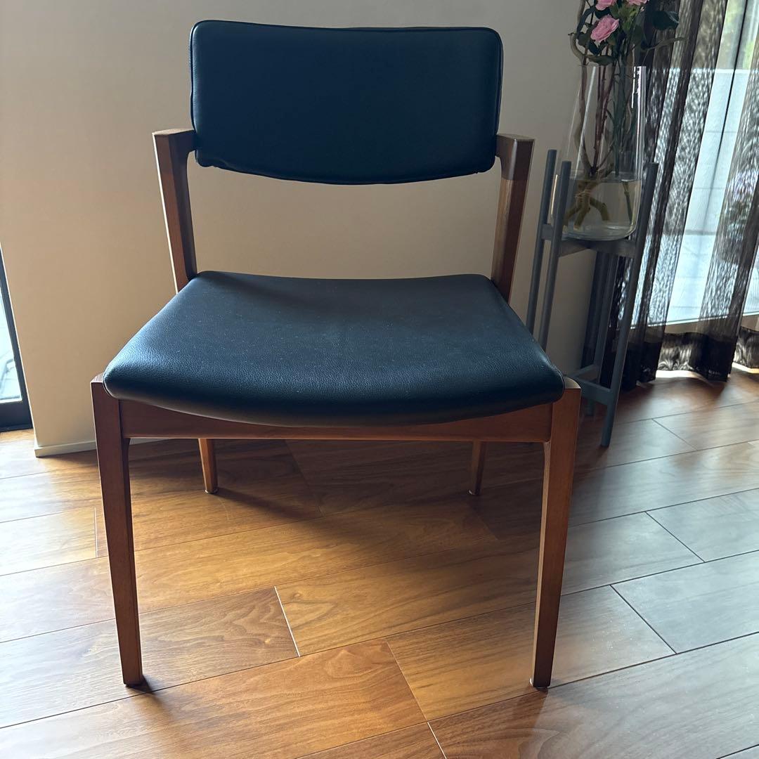 FUJI FURNITURE koti アームレスチェア本革ブラック