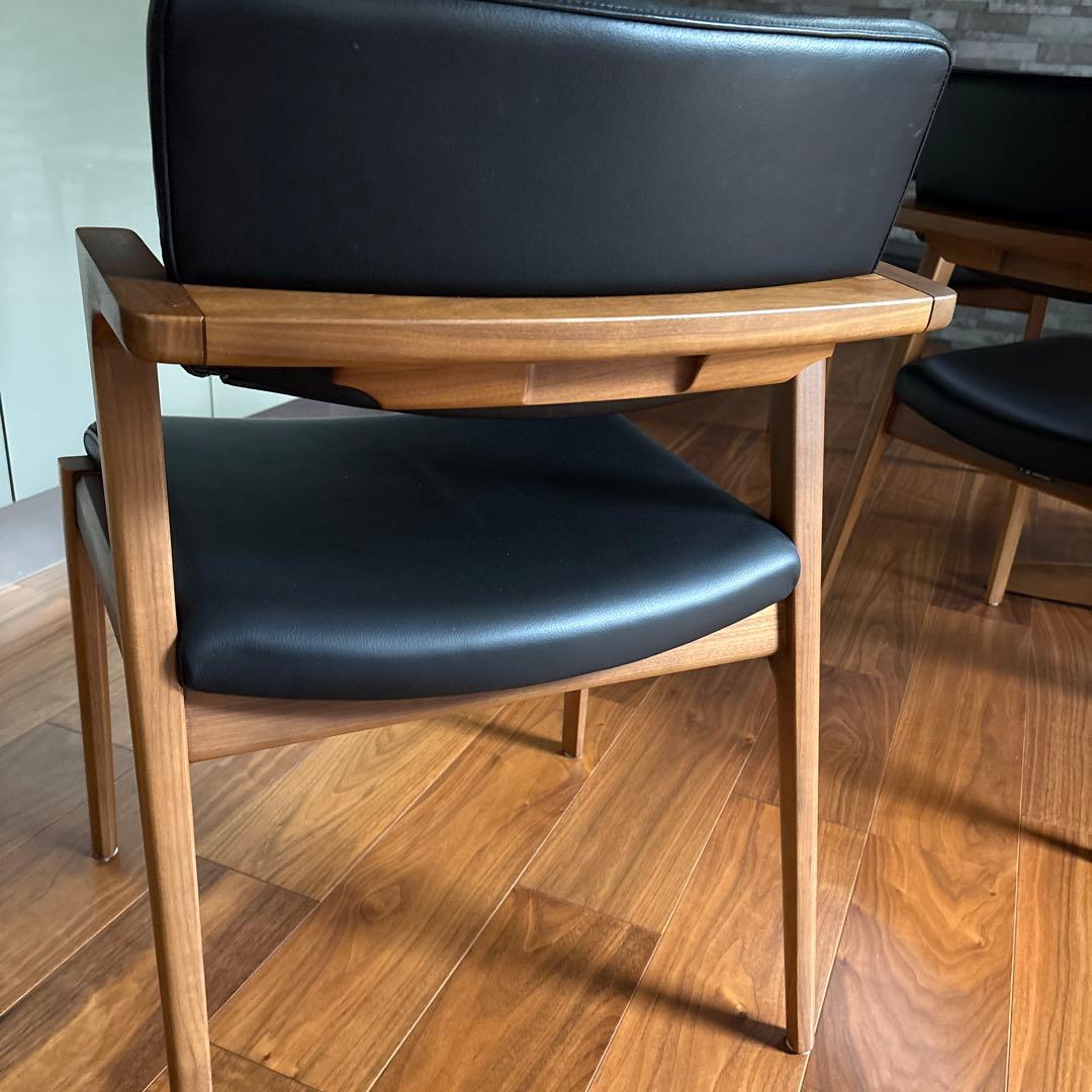 FUJI FURNITURE koti アームレスチェア本革ブラック