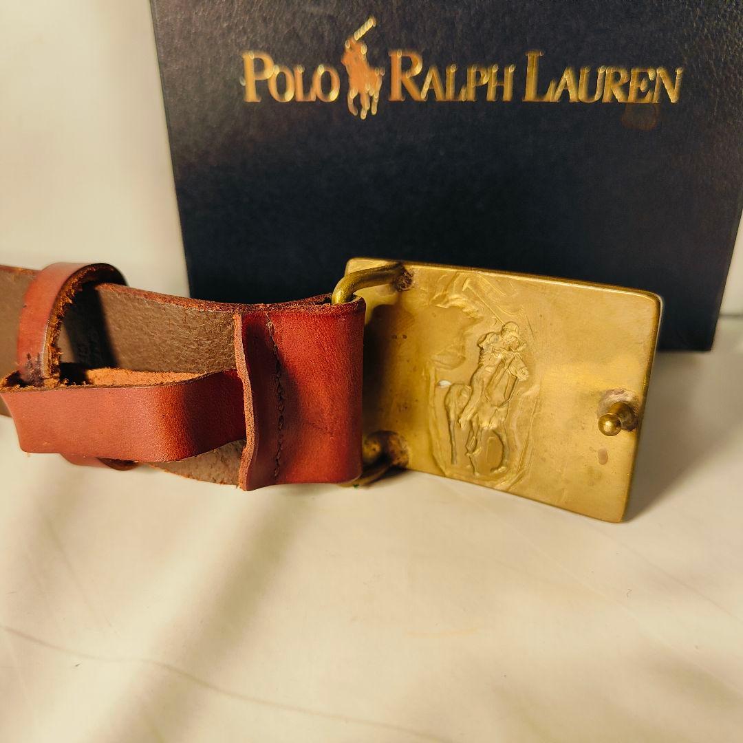 【未使用・極上イタリアンレザー】ポロラルフローレン　馬蹄ロゴ高級本革ドレスベルト