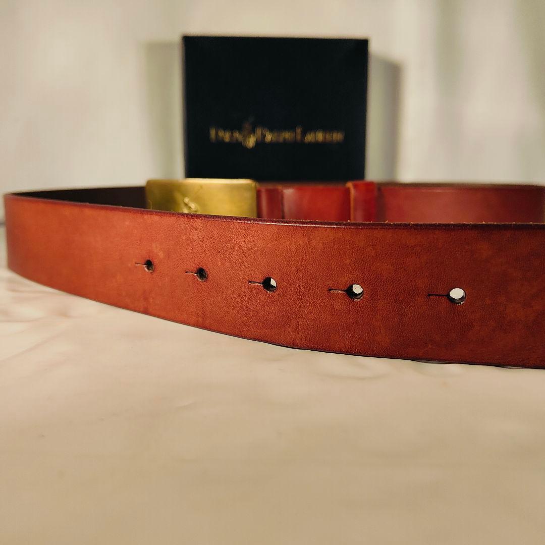 【未使用・極上イタリアンレザー】ポロラルフローレン　馬蹄ロゴ高級本革ドレスベルト