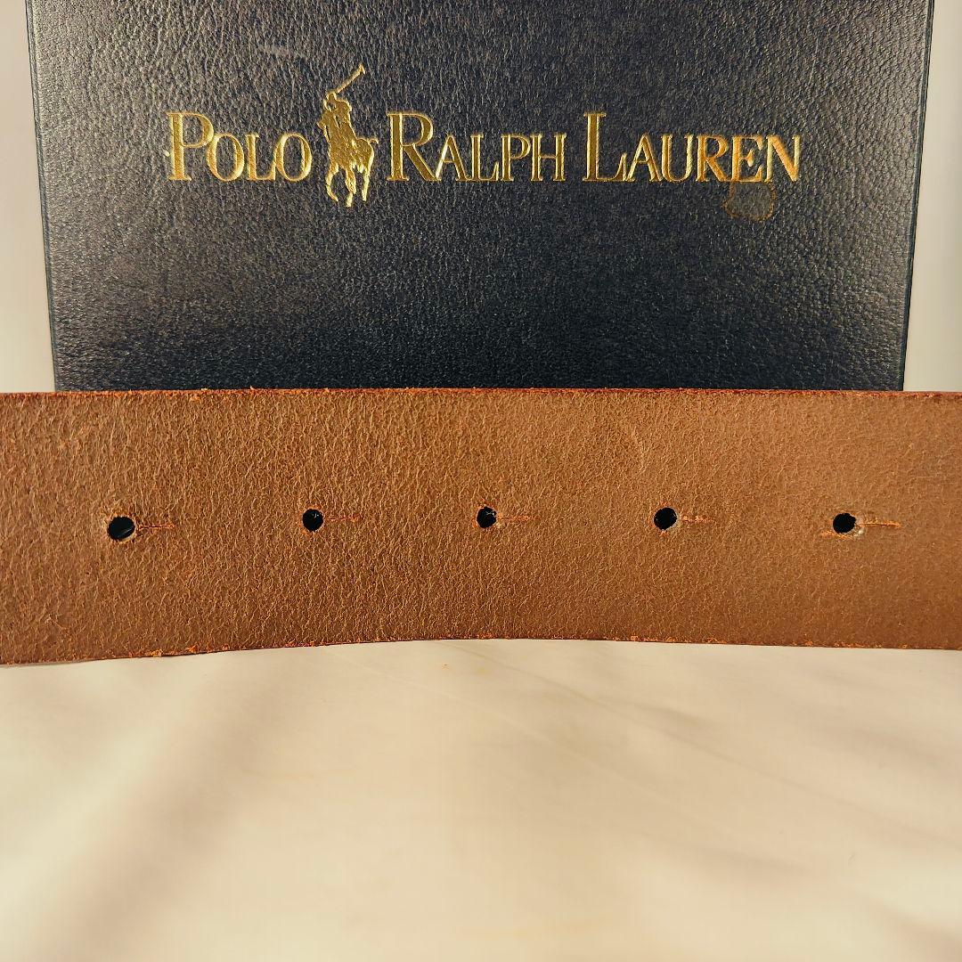 【未使用・極上イタリアンレザー】ポロラルフローレン　馬蹄ロゴ高級本革ドレスベルト