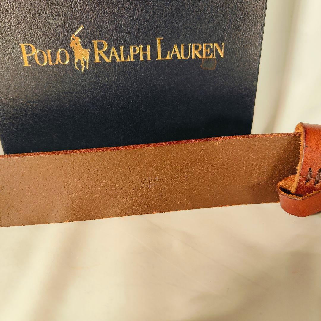 【未使用・極上イタリアンレザー】ポロラルフローレン　馬蹄ロゴ高級本革ドレスベルト