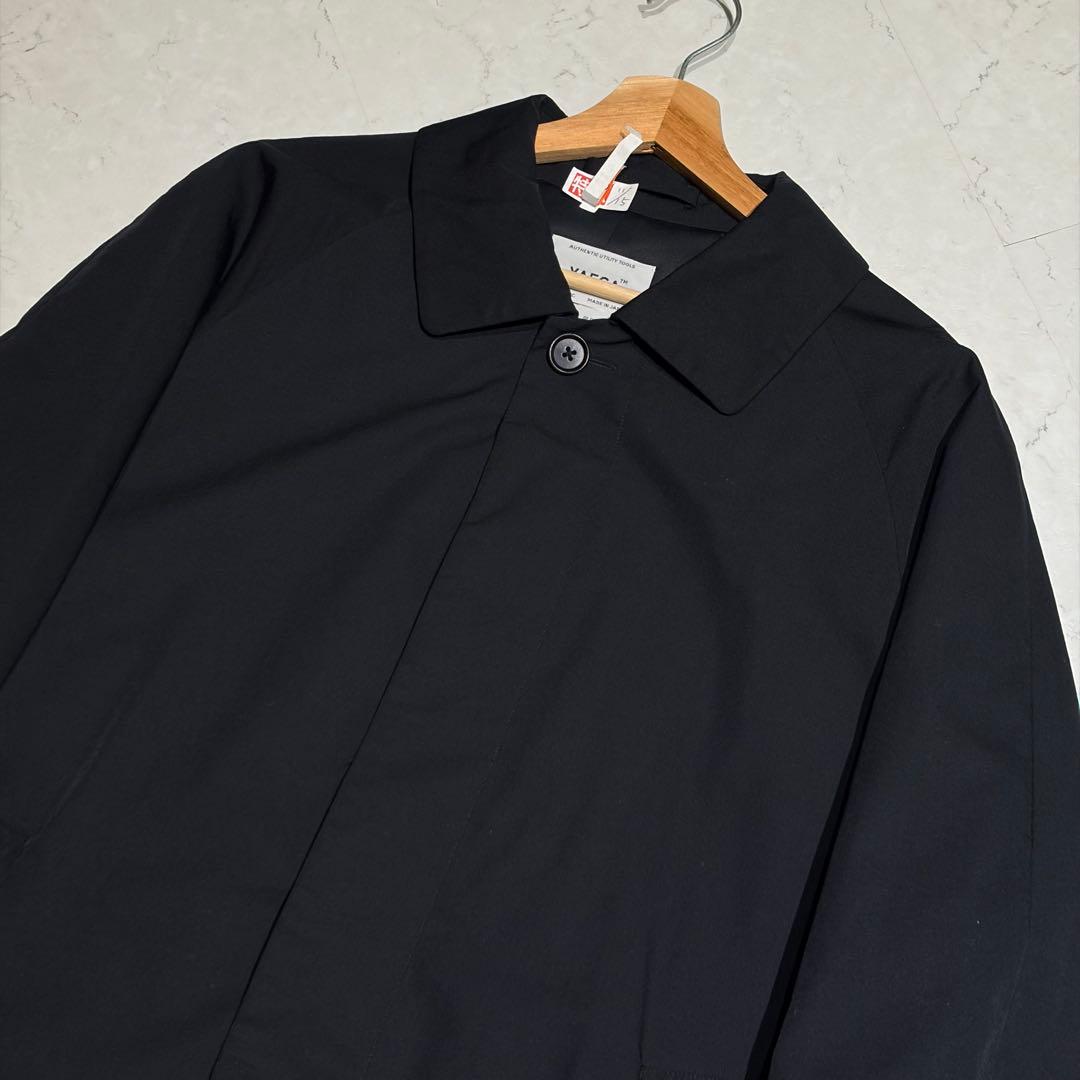 【美品】ヤエカ ステンカラーコートロング ネイビー M