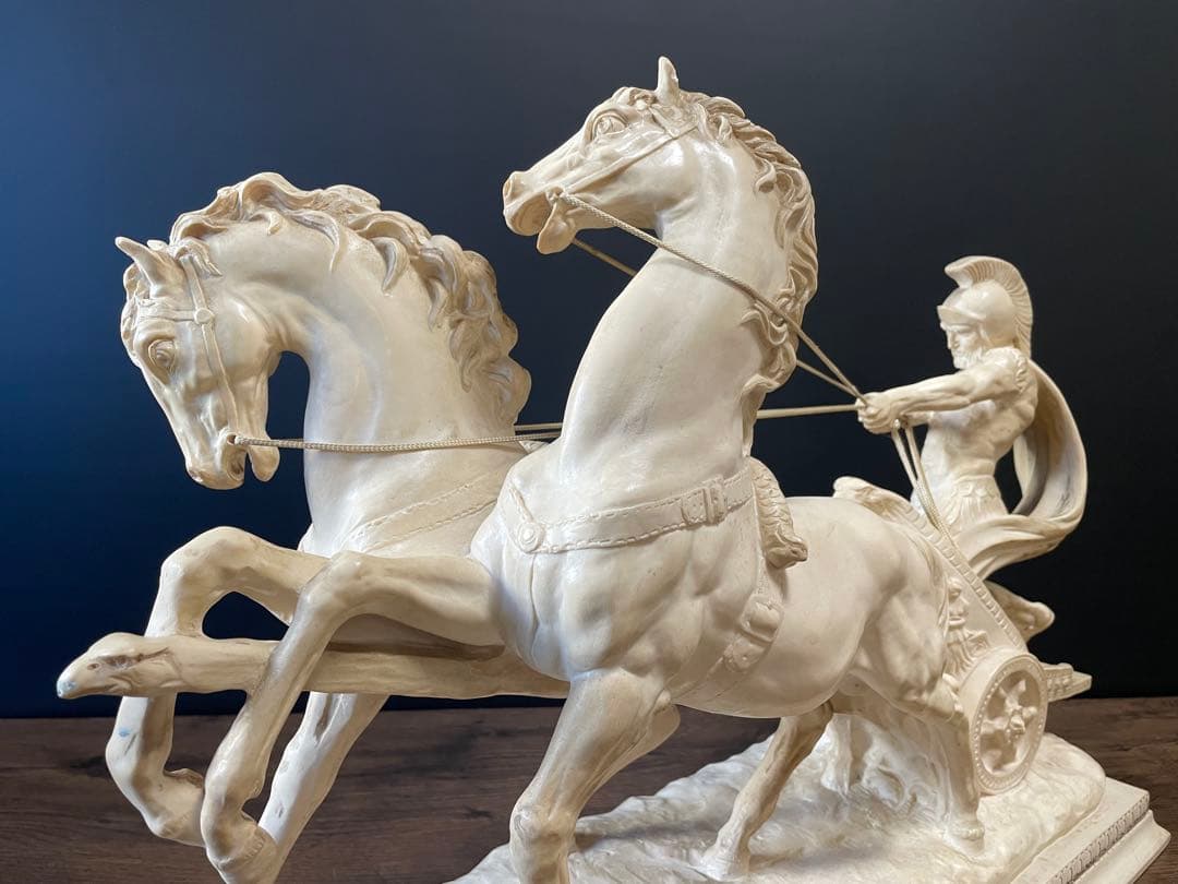 西洋美術 イタリア製A.SANTINI アンテルマ サンティーニ 彫刻 戦馬車像