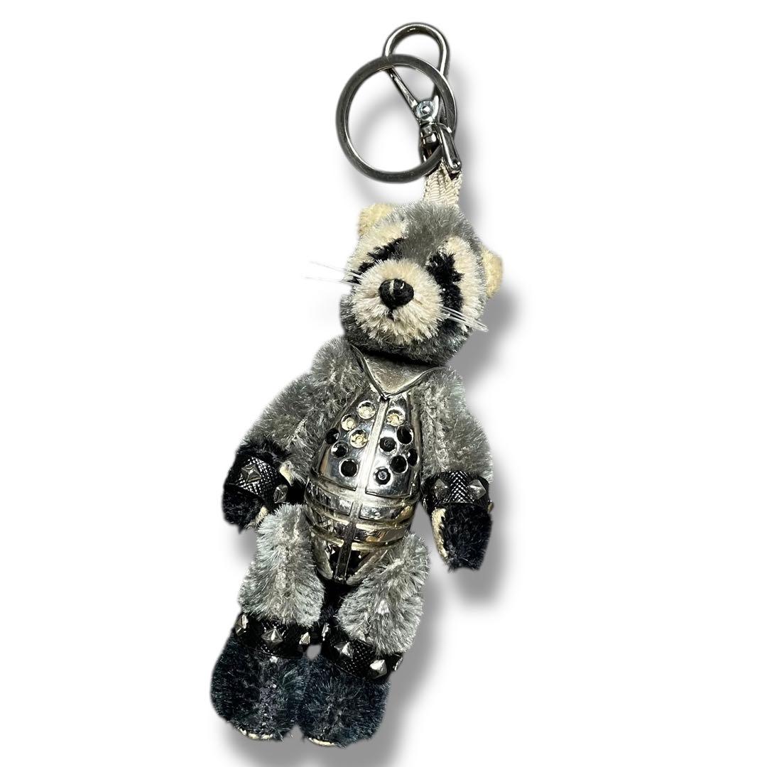 良品 PRADA プラダ ベア アライグマ キーホルダー メタル チャーム 希少