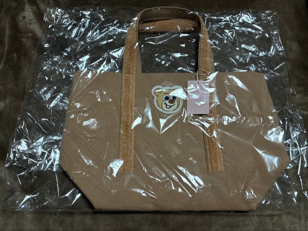 ラブラリーバイフェイラー　オールドテディワッペントートバッグ　ベージュ Lサイズ