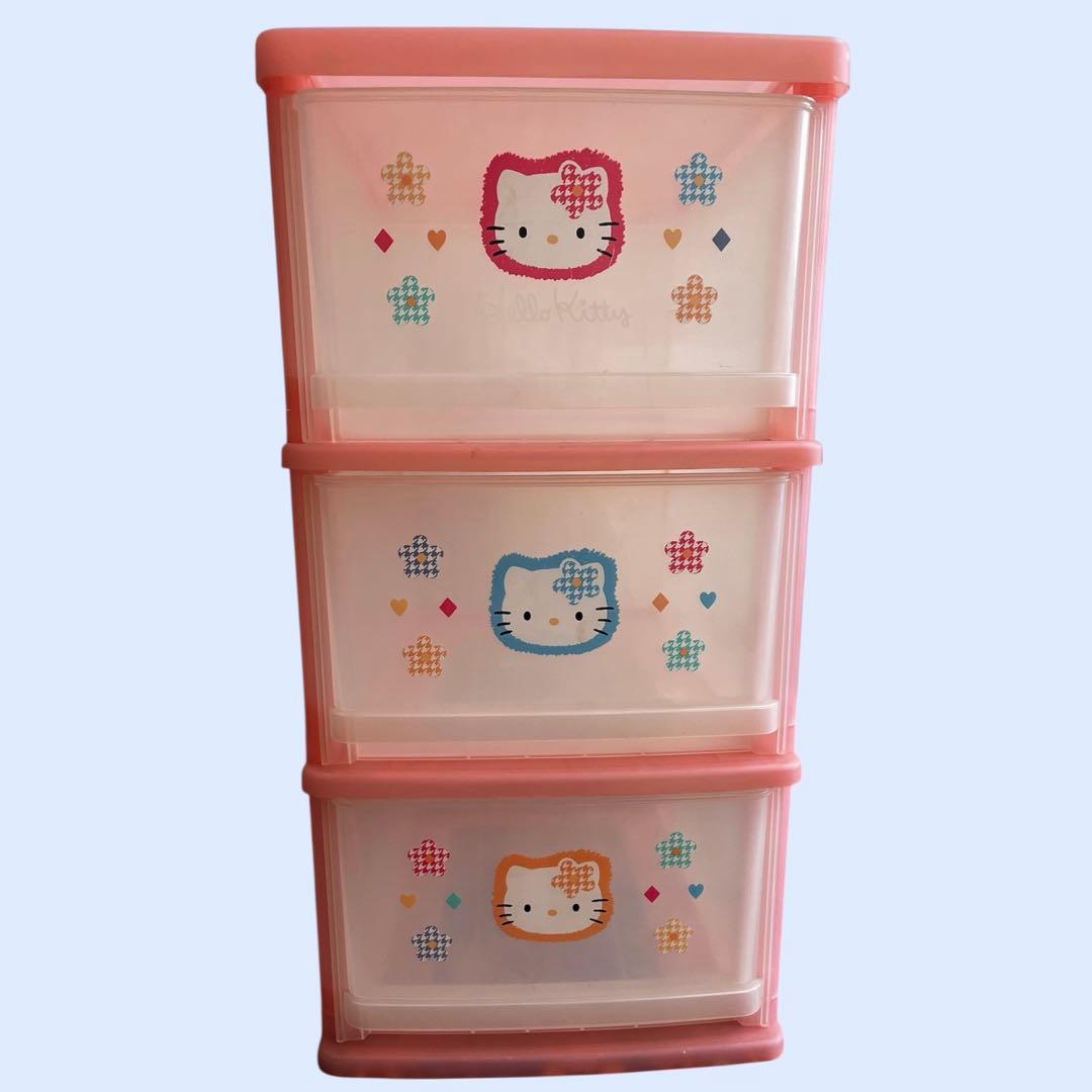 希少　ハローキティ　顔花　3段スライドファミリーケース　3段チェスト SLW30