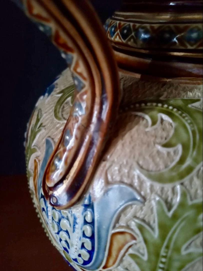 ドイツ　アンティーク　メトラッハ窯　ドイツ　ピッチャー　花瓶　美術品　希少