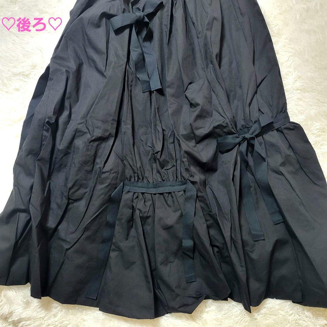 ♡大人F2♡frankygrow♡ギャザー リボン バルーン スカート ブラック