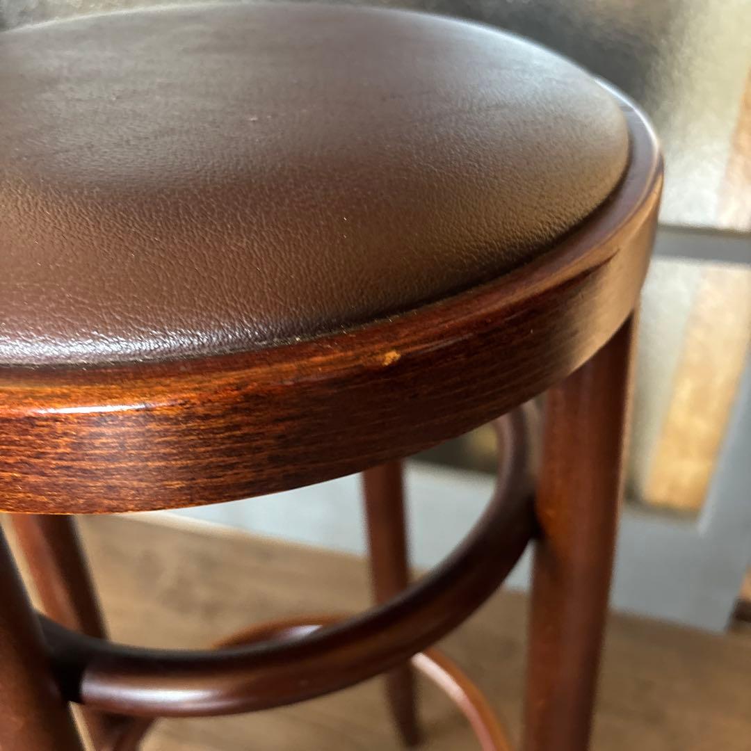 【2脚セット】秋田木工 カウンターチェア ハイスツール ビンテージ 丸椅子 昭和