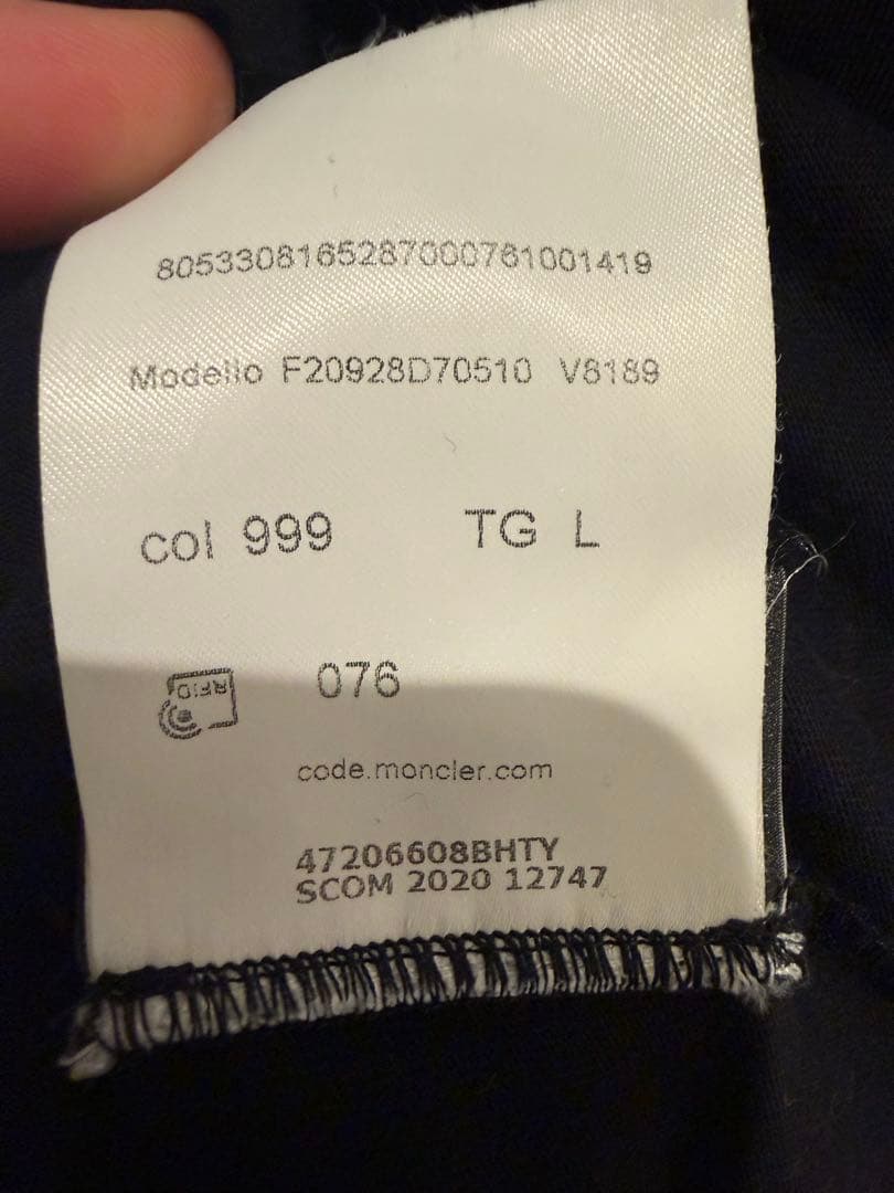 【希少】MONCLER モンクレール　長袖　ロンT 極美品　ブラック　黒　L