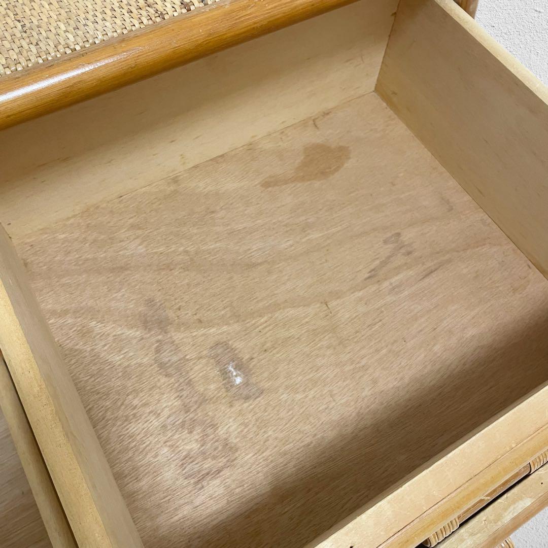 【人気】ラタン製 2段チェスト 引出し4口 昭和レトロ家具 ヴィンテージ