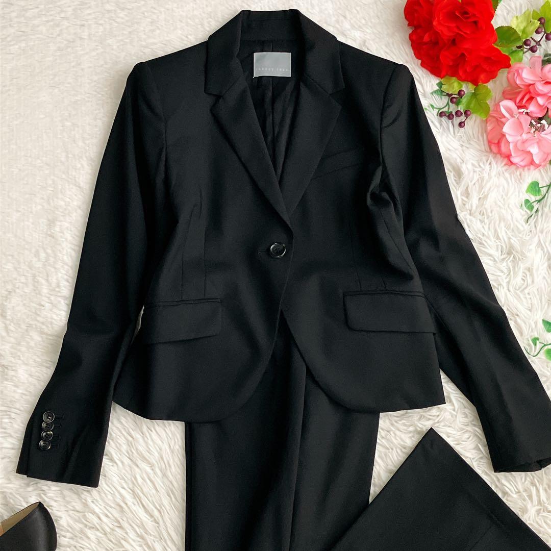 セオリーリュクス★ウール ストレッチ パンツスーツ 1B フレアパンツ ブラック